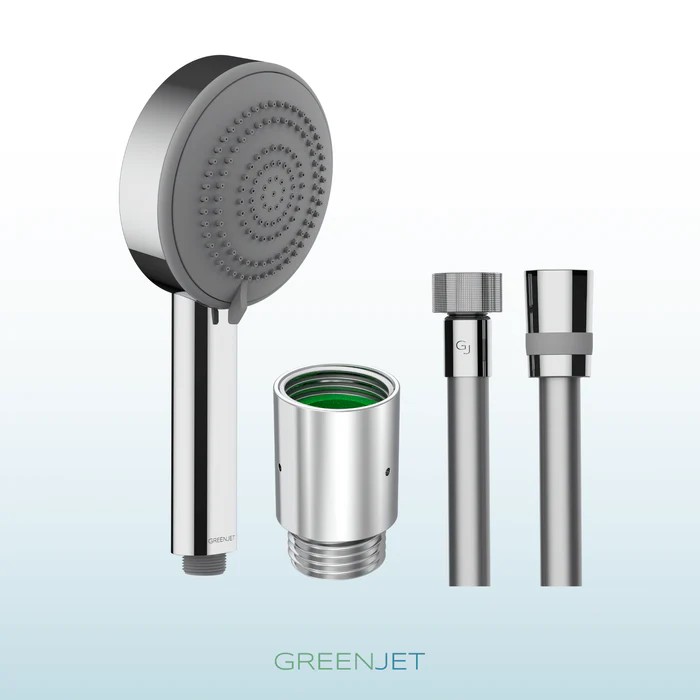 VALVOLA GREENJET A RISPARMIO IDRICO - SET COMPLETO CON FLESSIBILE DOCCIA E DOCCETTA